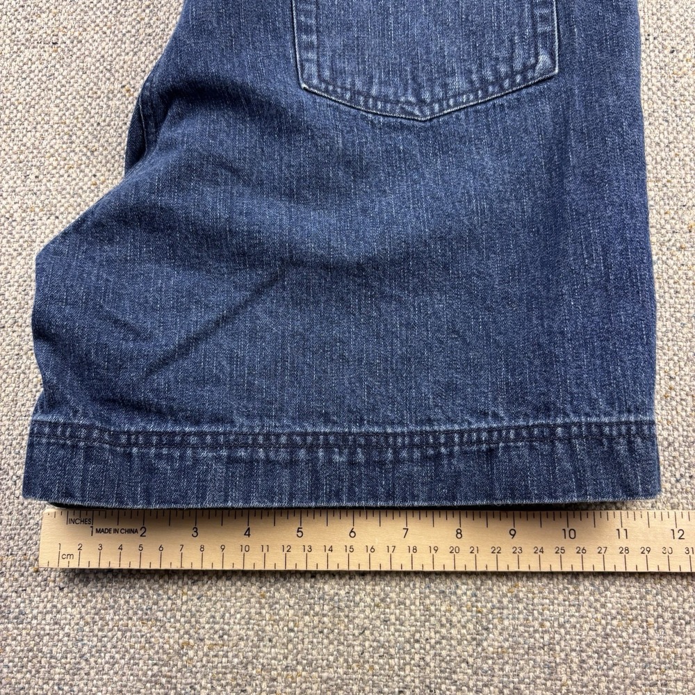 Woolrich Women's Blue Solid Denim Chino Shorts Regular Pockets Button 8 - Picture 7 of 7